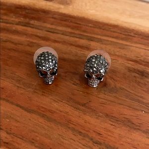 Rhinestone Skull Earrings